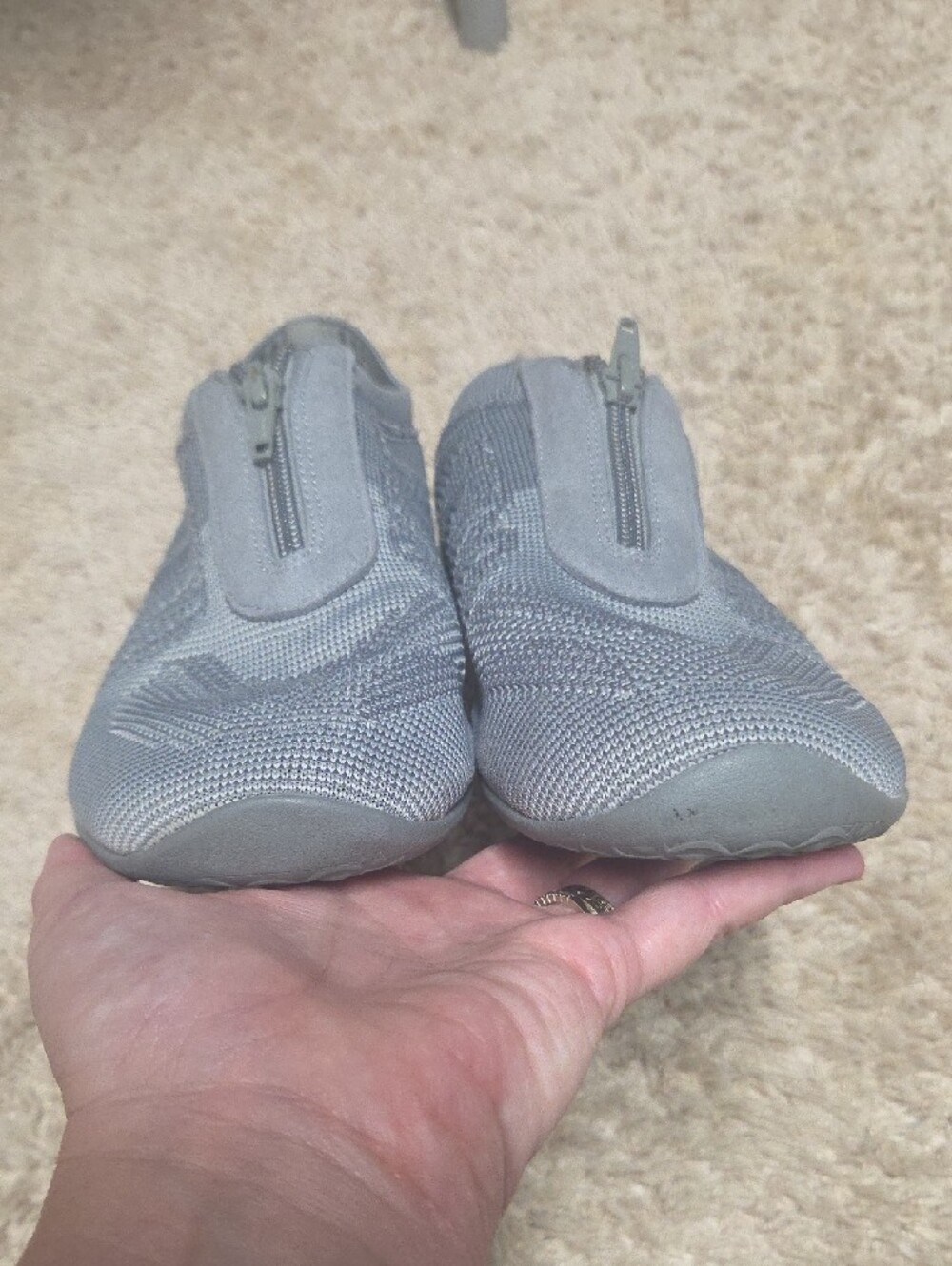 Skechers Gray Knit Slip-On Zipper Sneakers - Picture 4 of 7